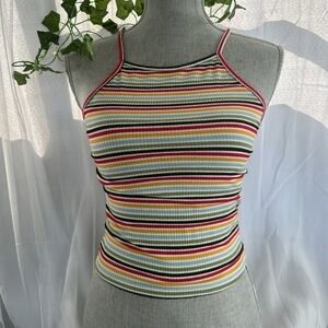 Ambiance Multicolor Striped Crop Top